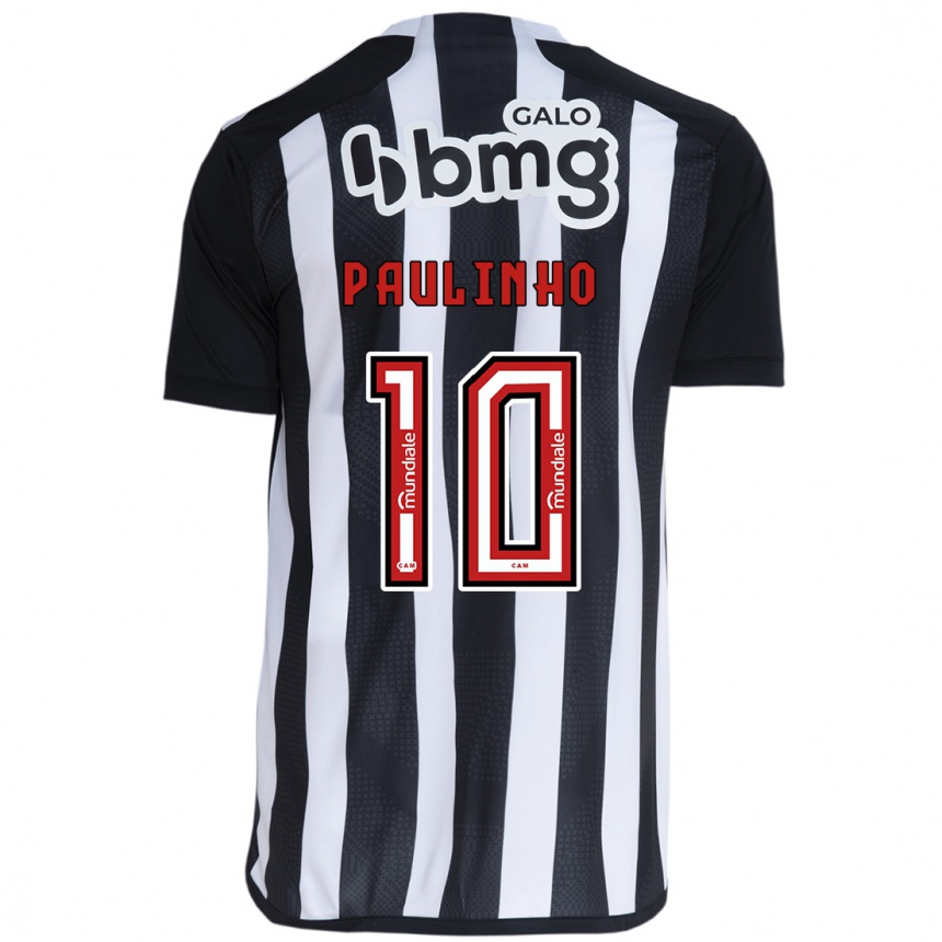 Gyermek Labdarúgás Paulinho #10 Fehér Fekete Hazai Jersey 2024/25 Mez Póló Ing