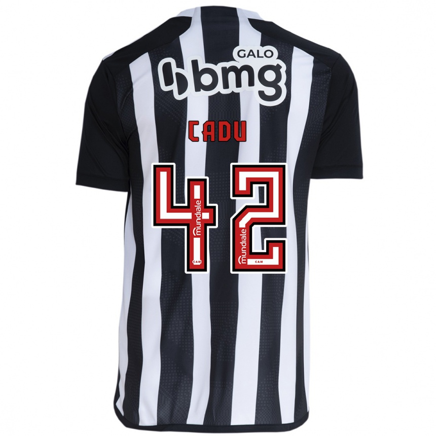 Gyermek Labdarúgás Cadu #42 Fehér Fekete Hazai Jersey 2024/25 Mez Póló Ing