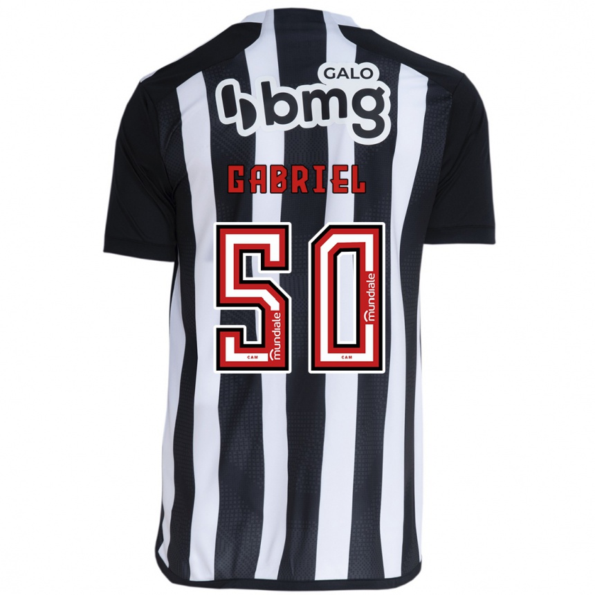 Gyermek Labdarúgás Vitor Gabriel #50 Fehér Fekete Hazai Jersey 2024/25 Mez Póló Ing