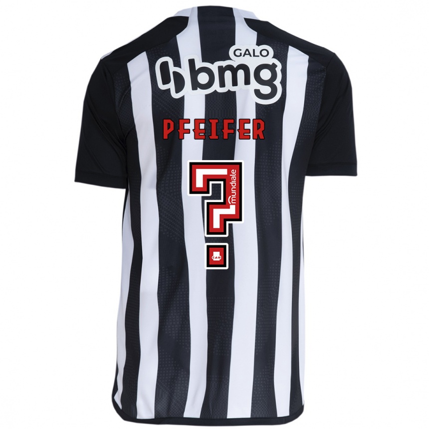 Gyermek Labdarúgás Gabriel Pfeifer #0 Fehér Fekete Hazai Jersey 2024/25 Mez Póló Ing