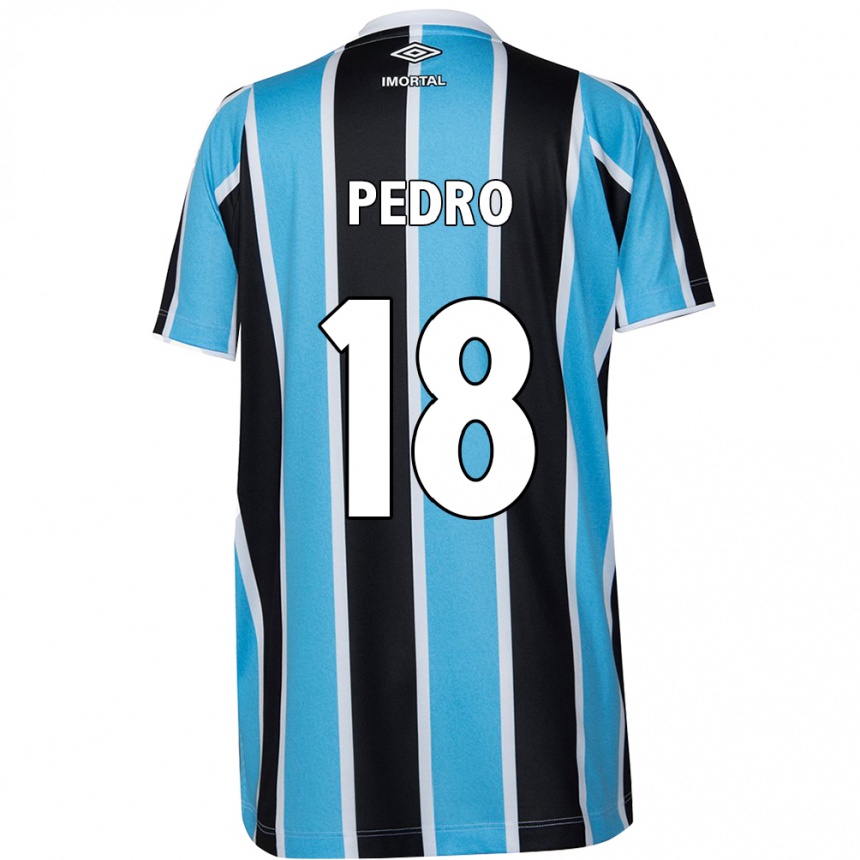 Gyermek Labdarúgás João Pedro #18 Kék Fekete Fehér Hazai Jersey 2024/25 Mez Póló Ing