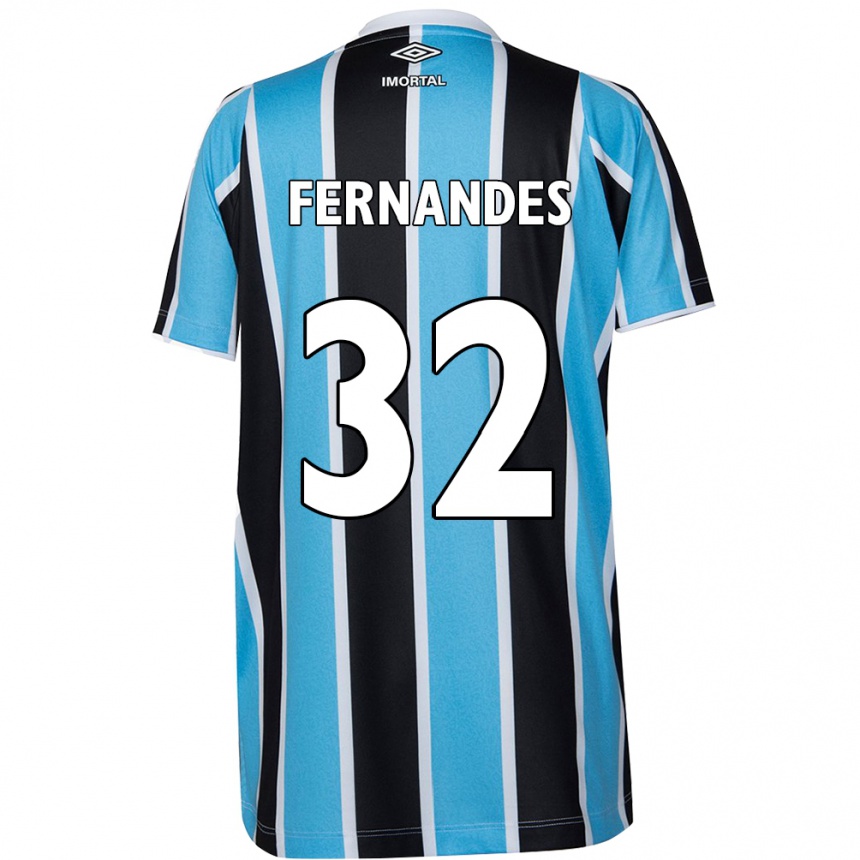 Gyermek Labdarúgás Nathan Fernandes #32 Kék Fekete Fehér Hazai Jersey 2024/25 Mez Póló Ing