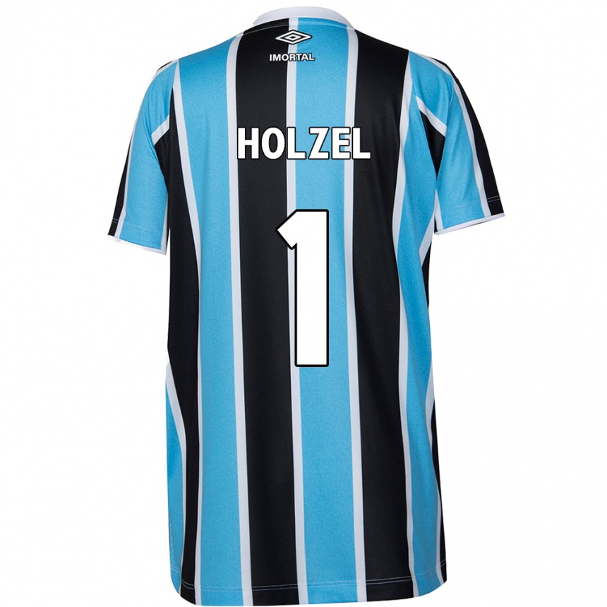 Gyermek Labdarúgás Vivi Holzel #1 Kék Fekete Fehér Hazai Jersey 2024/25 Mez Póló Ing