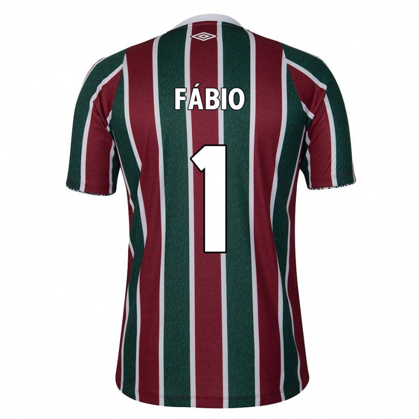 Gyermek Labdarúgás Fábio #1 Zöld Barna Fehér Hazai Jersey 2024/25 Mez Póló Ing