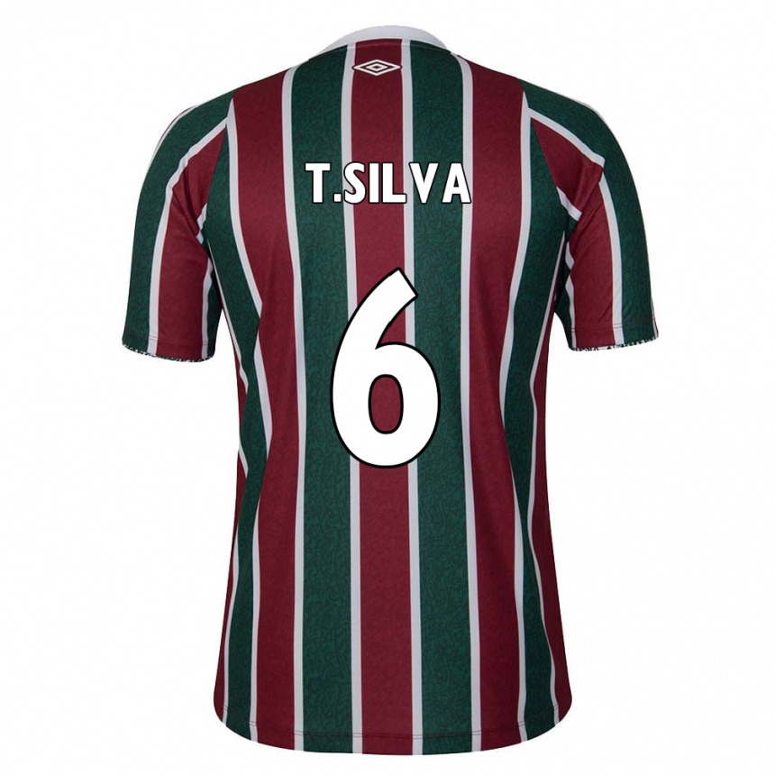 Gyermek Labdarúgás Thiago Silva #6 Zöld Barna Fehér Hazai Jersey 2024/25 Mez Póló Ing