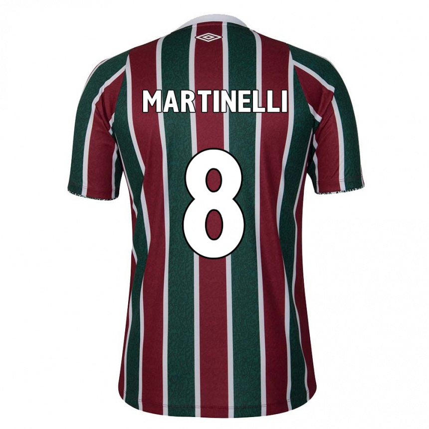 Gyermek Labdarúgás Martinelli #8 Zöld Barna Fehér Hazai Jersey 2024/25 Mez Póló Ing