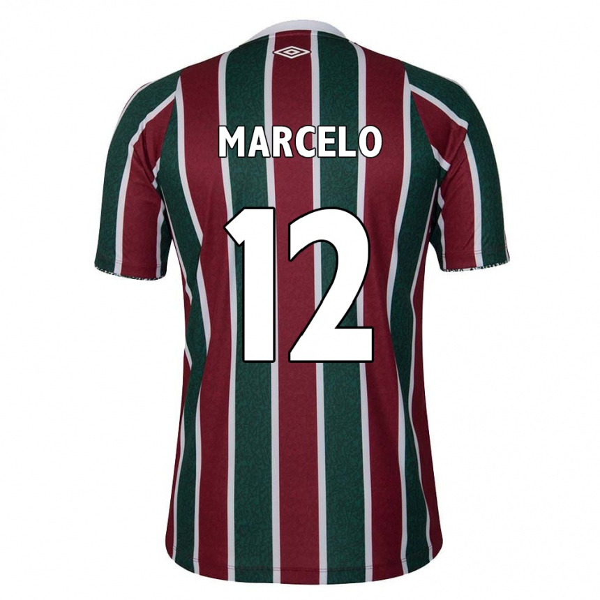 Gyermek Labdarúgás Marcelo #12 Zöld Barna Fehér Hazai Jersey 2024/25 Mez Póló Ing