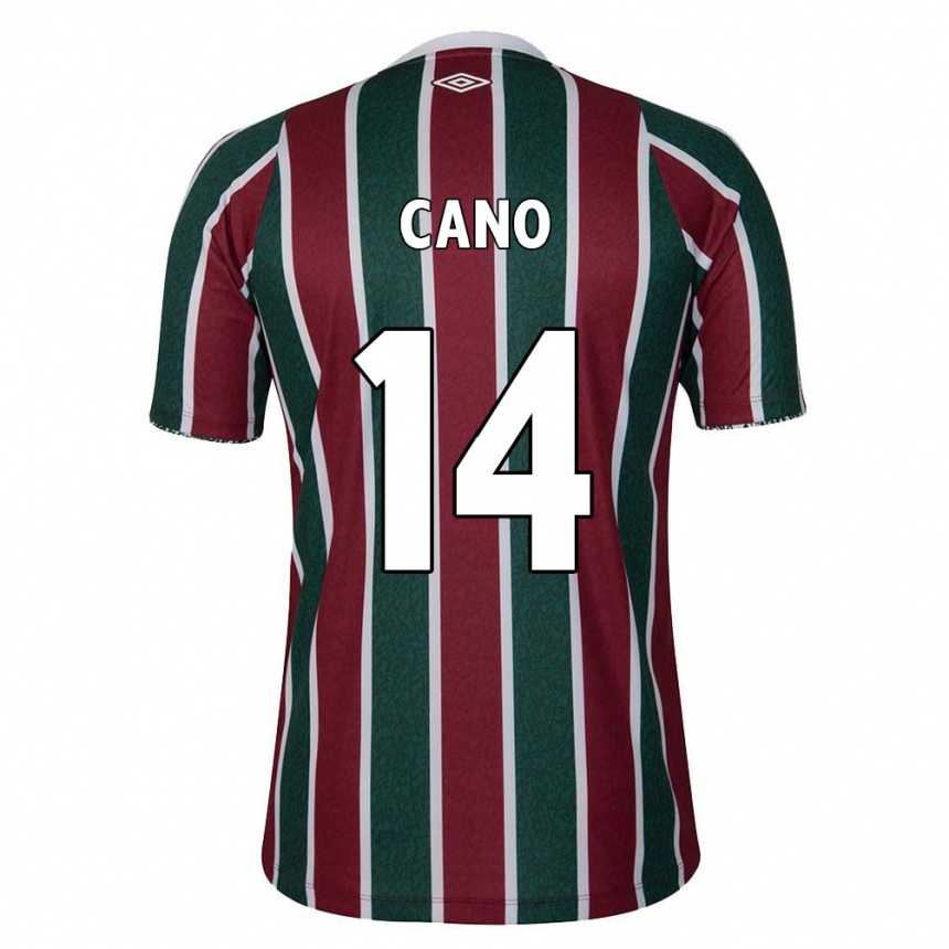 Gyermek Labdarúgás Germán Cano #14 Zöld Barna Fehér Hazai Jersey 2024/25 Mez Póló Ing