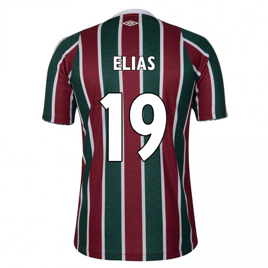 Gyermek Labdarúgás Kauã Elias #19 Zöld Barna Fehér Hazai Jersey 2024/25 Mez Póló Ing