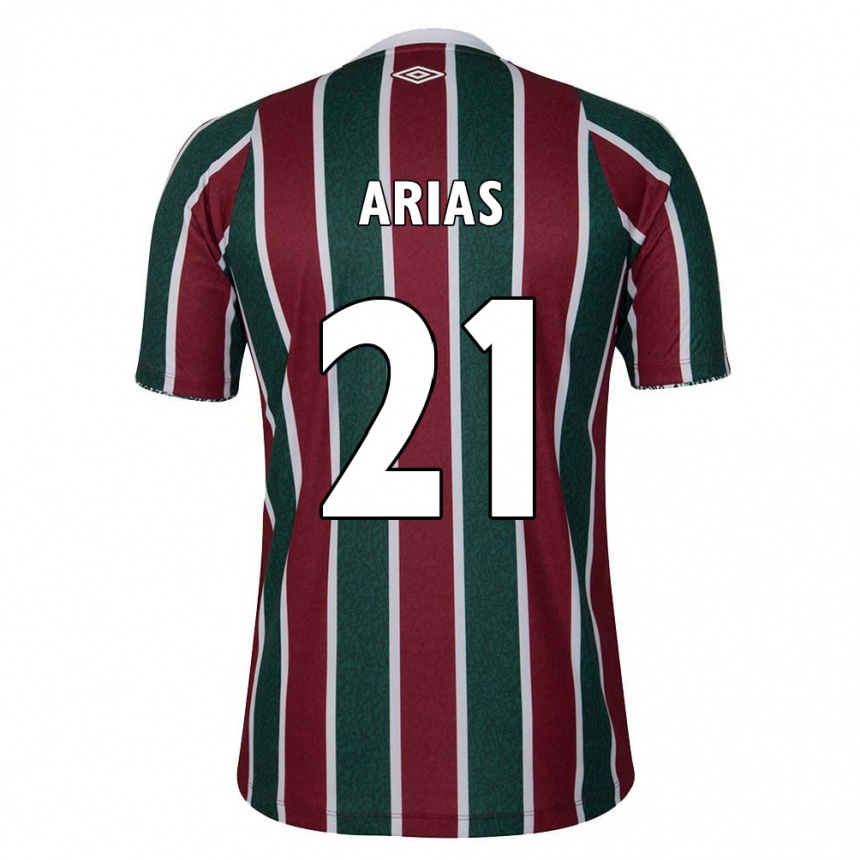 Gyermek Labdarúgás Jhon Arias #21 Zöld Barna Fehér Hazai Jersey 2024/25 Mez Póló Ing