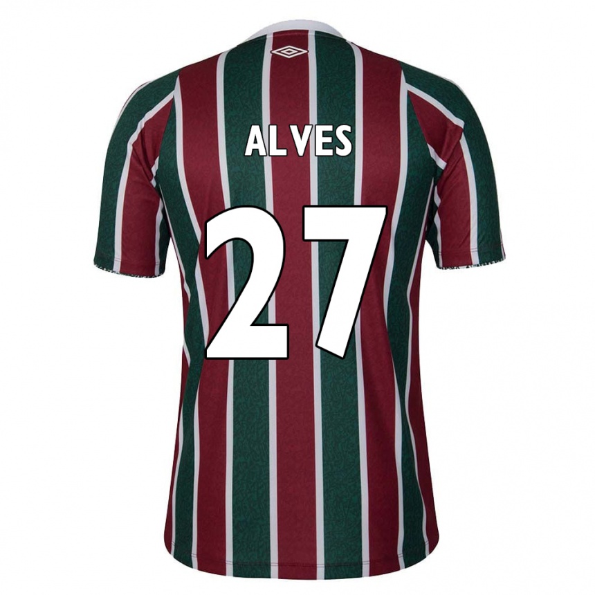 Gyermek Labdarúgás Felipe Alves #27 Zöld Barna Fehér Hazai Jersey 2024/25 Mez Póló Ing