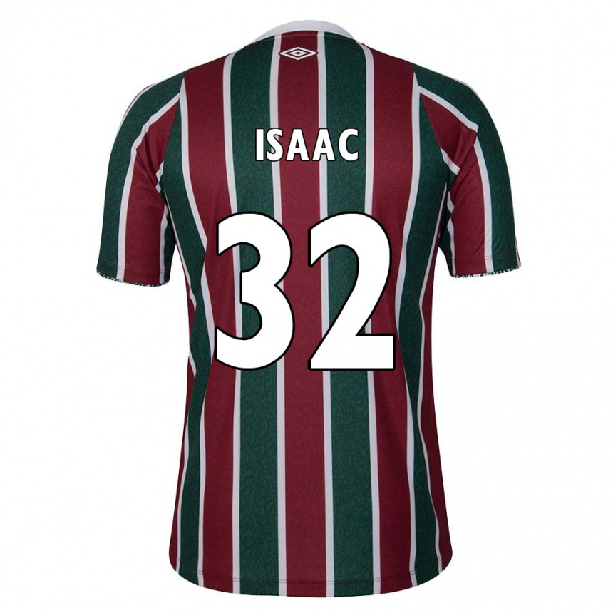 Gyermek Labdarúgás Isaac #32 Zöld Barna Fehér Hazai Jersey 2024/25 Mez Póló Ing