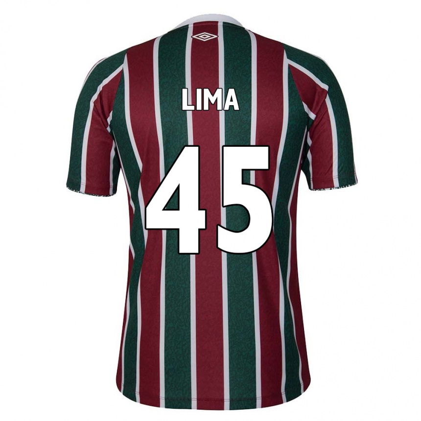 Gyermek Labdarúgás Lima #45 Zöld Barna Fehér Hazai Jersey 2024/25 Mez Póló Ing