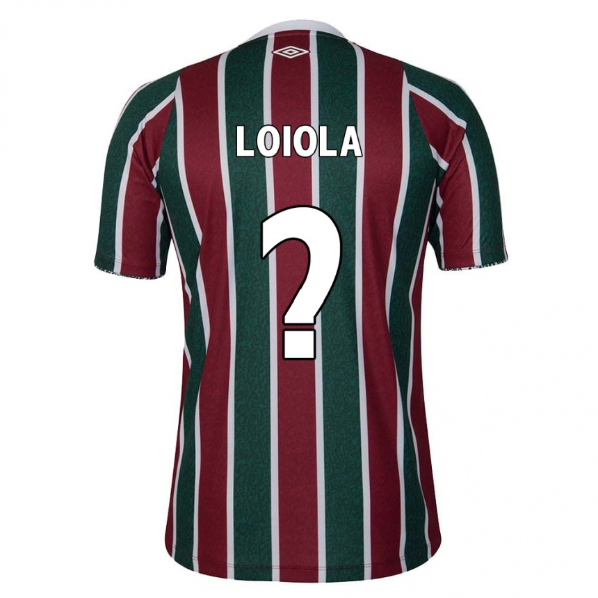 Gyermek Labdarúgás João Loiola #0 Zöld Barna Fehér Hazai Jersey 2024/25 Mez Póló Ing