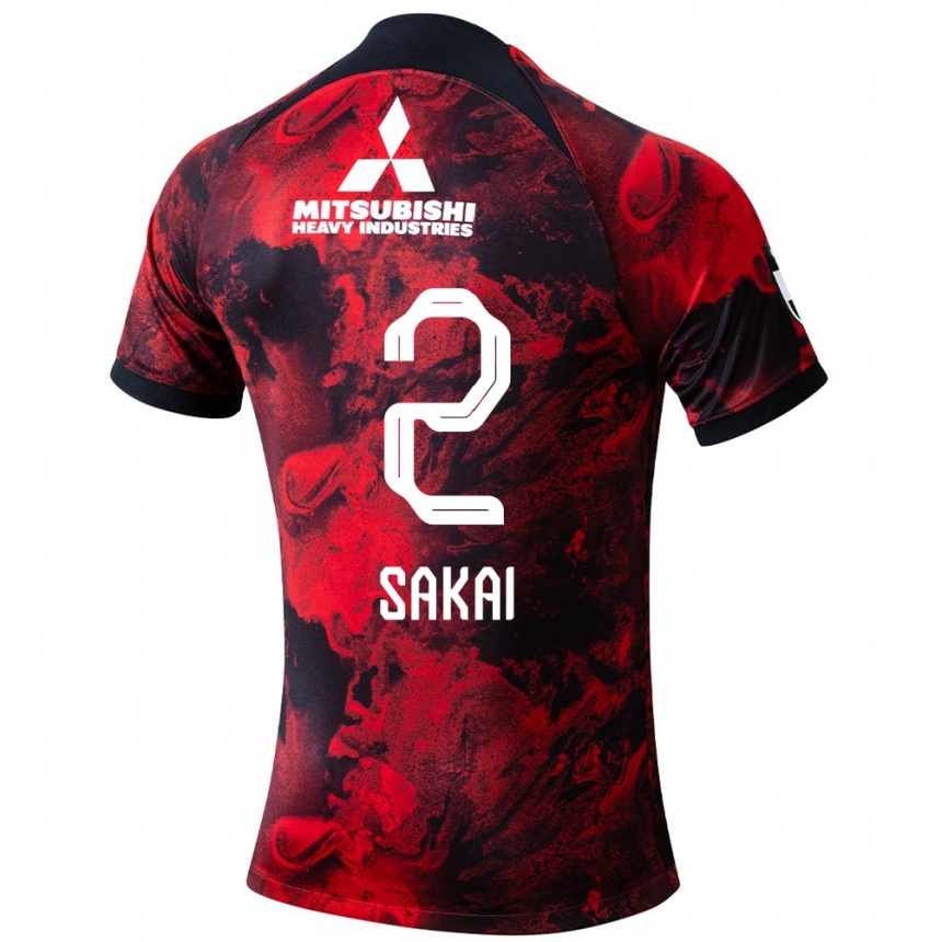 Gyermek Labdarúgás Hiroki Sakai #2 Piros Fekete Hazai Jersey 2024/25 Mez Póló Ing