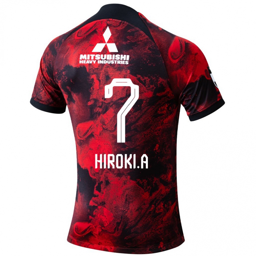 Gyermek Labdarúgás Hiroki Abe #7 Piros Fekete Hazai Jersey 2024/25 Mez Póló Ing