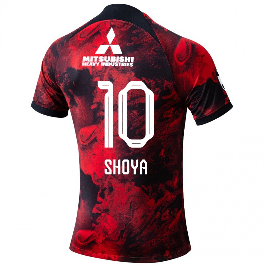 Gyermek Labdarúgás Shoya Nakajima #10 Piros Fekete Hazai Jersey 2024/25 Mez Póló Ing