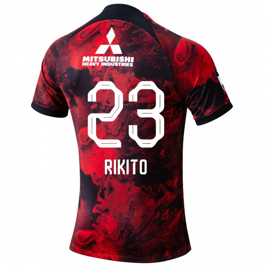 Gyermek Labdarúgás Rikito Inoue #23 Piros Fekete Hazai Jersey 2024/25 Mez Póló Ing