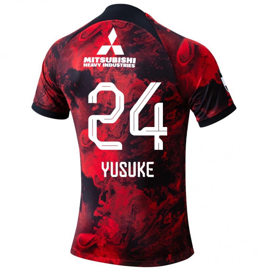 Gyermek Labdarúgás Yusuke Matsuo #24 Piros Fekete Hazai Jersey 2024/25 Mez Póló Ing