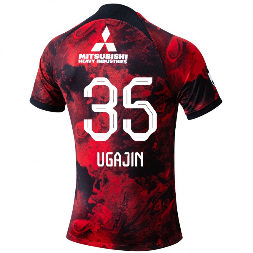 Gyermek Labdarúgás Tomoya Ugajin #35 Piros Fekete Hazai Jersey 2024/25 Mez Póló Ing