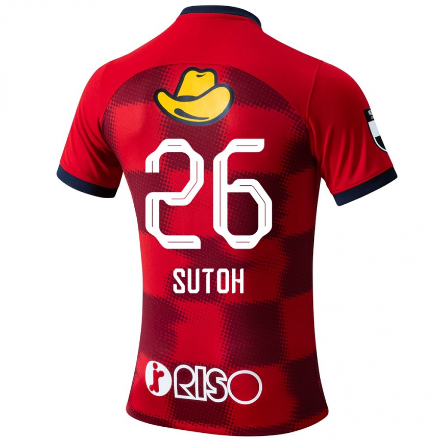 Gyermek Labdarúgás Naoki Suto #26 Piros Kék Fehér Hazai Jersey 2024/25 Mez Póló Ing