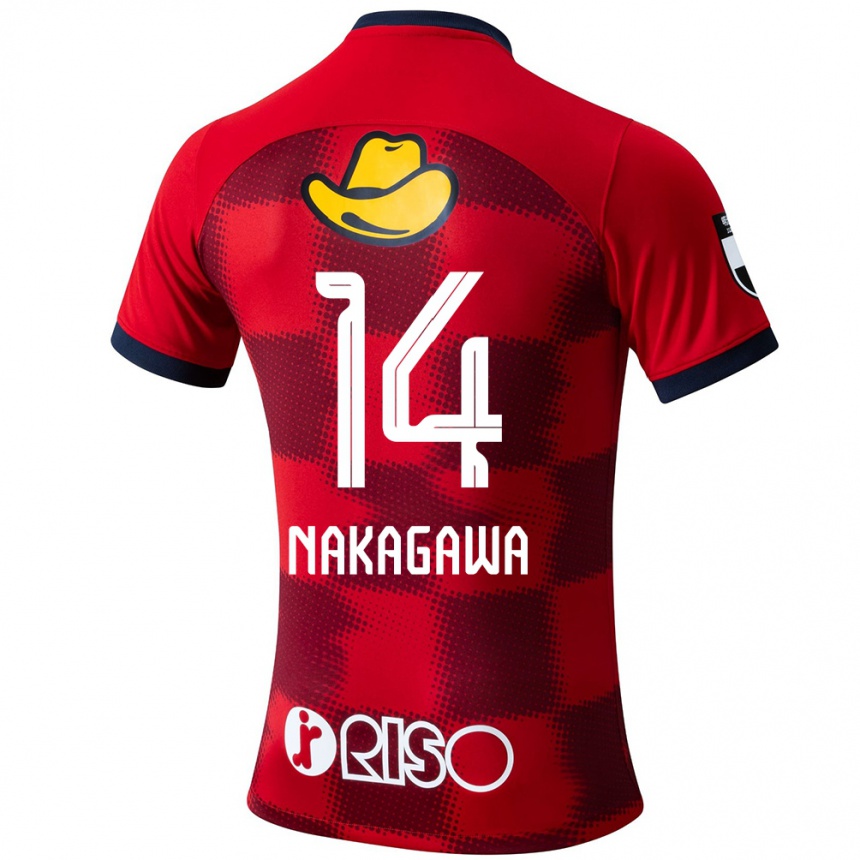 Gyermek Labdarúgás Sora Nakagawa #14 Piros Kék Fehér Hazai Jersey 2024/25 Mez Póló Ing