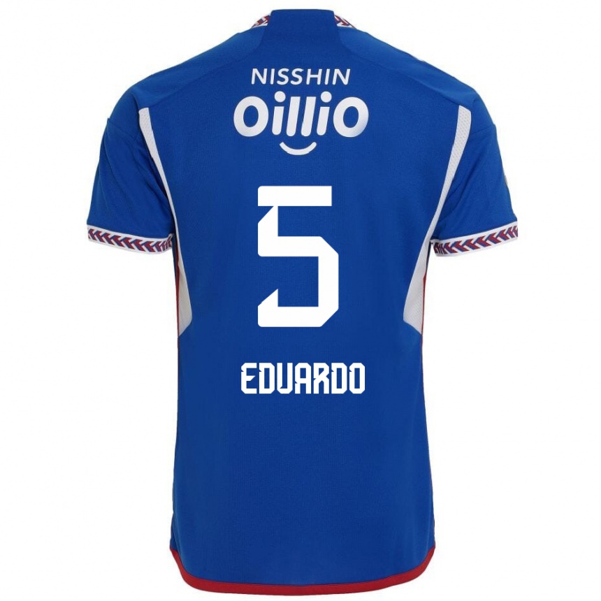 Gyermek Labdarúgás Eduardo #5 Kék Fehér Piros Hazai Jersey 2024/25 Mez Póló Ing