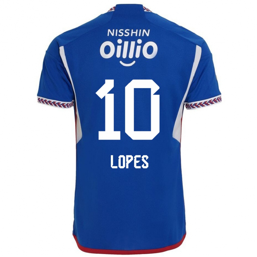 Gyermek Labdarúgás Anderson Lopes #10 Kék Fehér Piros Hazai Jersey 2024/25 Mez Póló Ing