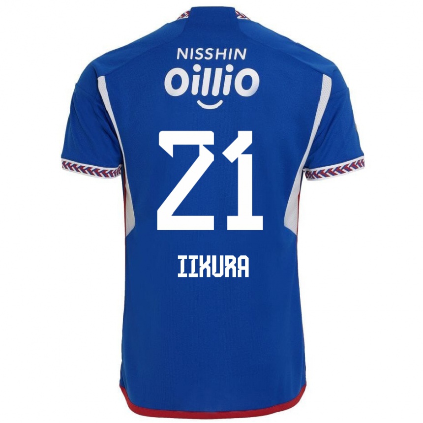 Gyermek Labdarúgás Hiroki Iikura #21 Kék Fehér Piros Hazai Jersey 2024/25 Mez Póló Ing