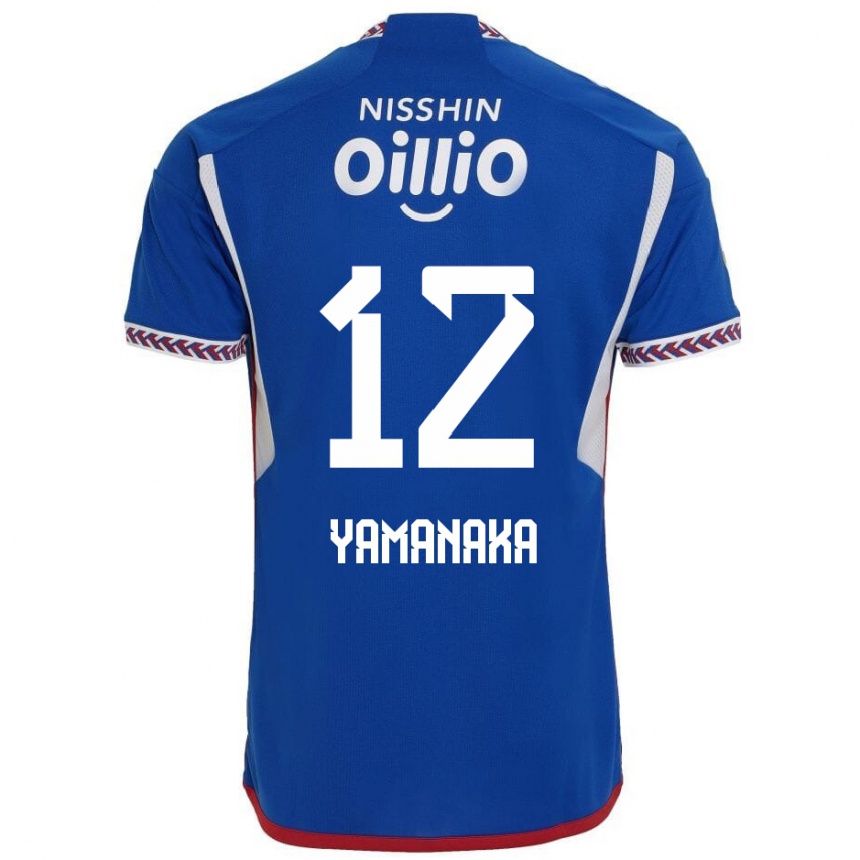 Gyermek Labdarúgás Yuki Yamanaka #12 Kék Fehér Piros Hazai Jersey 2024/25 Mez Póló Ing