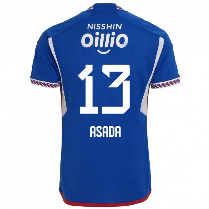 Gyermek Labdarúgás Taisho Asada #13 Kék Fehér Piros Hazai Jersey 2024/25 Mez Póló Ing