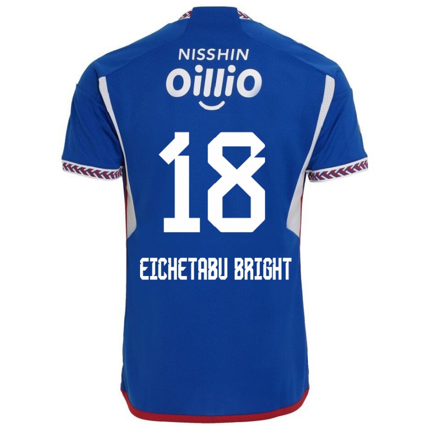 Gyermek Labdarúgás Kai Eichetabu Bright #18 Kék Fehér Piros Hazai Jersey 2024/25 Mez Póló Ing