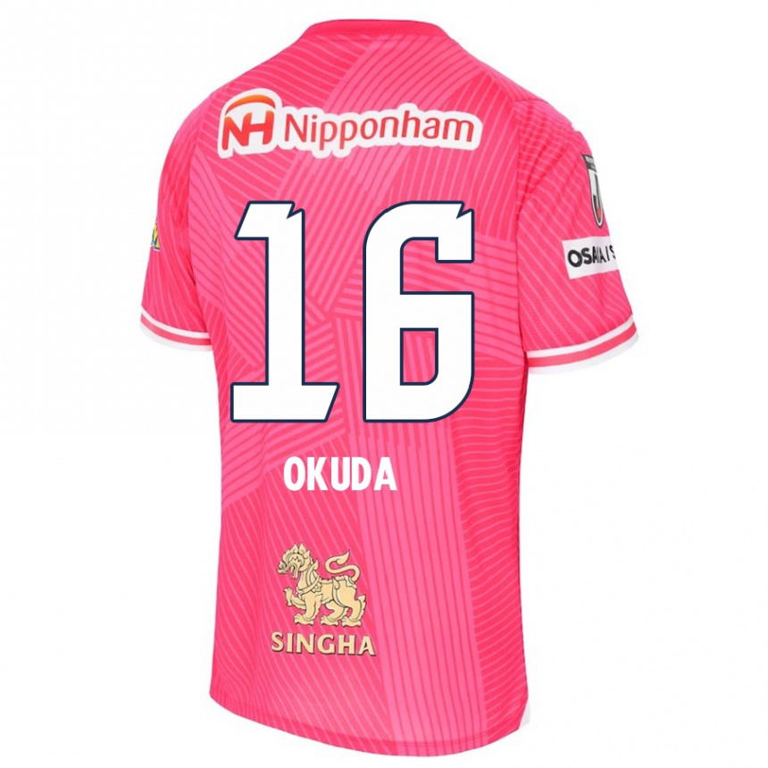 Gyermek Labdarúgás Hayato Okuda #16 Rózsaszín Fehér Hazai Jersey 2024/25 Mez Póló Ing