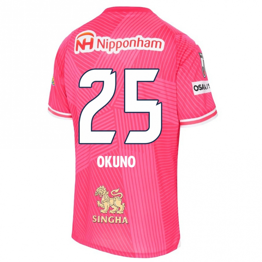 Gyermek Labdarúgás Hiroaki Okuno #25 Rózsaszín Fehér Hazai Jersey 2024/25 Mez Póló Ing