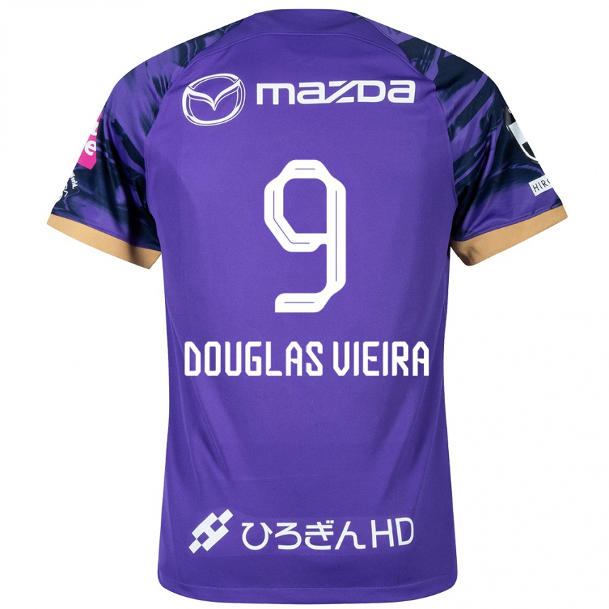 Gyermek Labdarúgás Douglas Vieira #9 Lila Fehér Hazai Jersey 2024/25 Mez Póló Ing