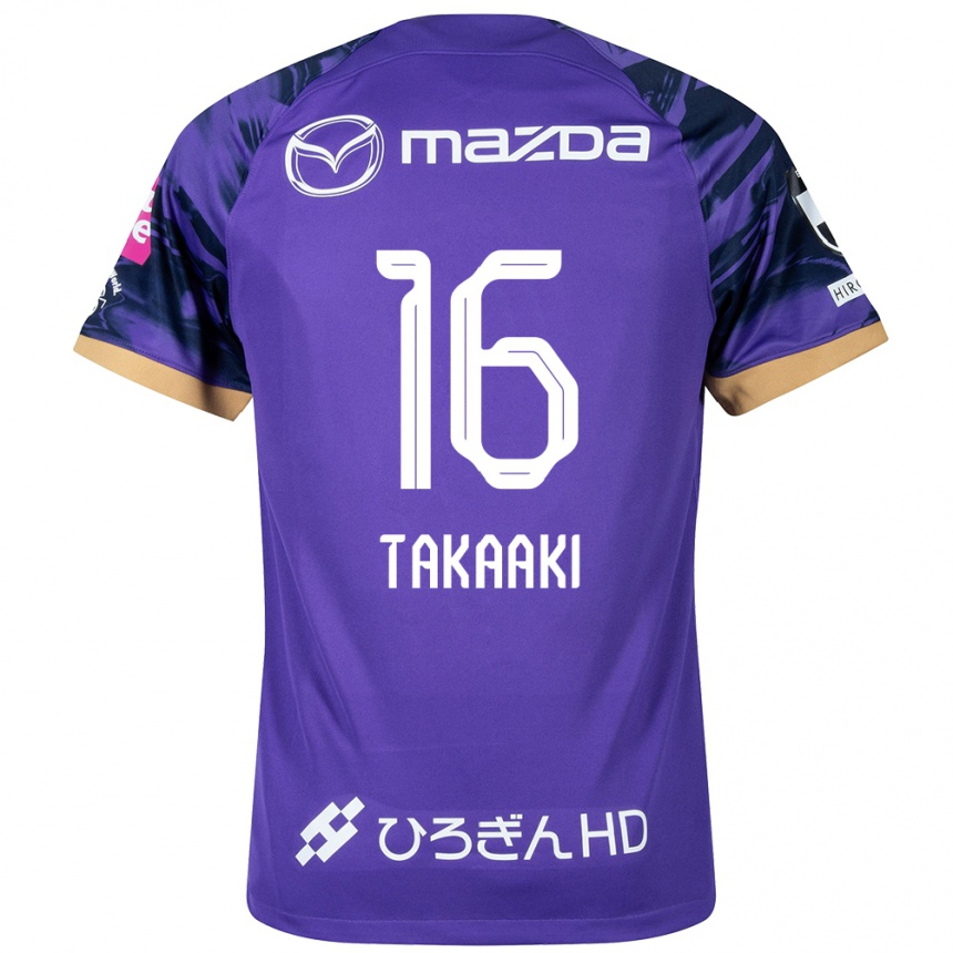 Gyermek Labdarúgás Takaaki Shichi #16 Lila Fehér Hazai Jersey 2024/25 Mez Póló Ing