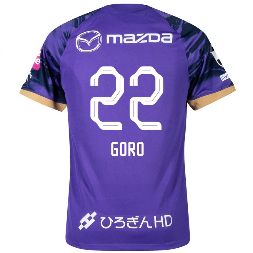 Gyermek Labdarúgás Goro Kawanami #22 Lila Fehér Hazai Jersey 2024/25 Mez Póló Ing