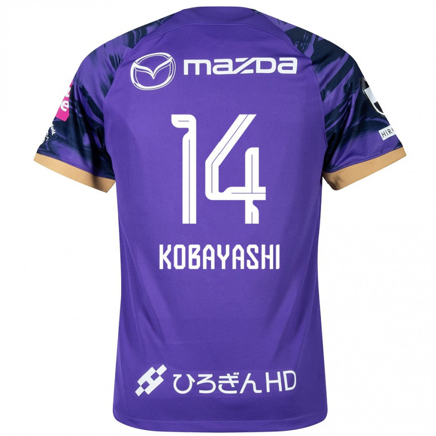 Gyermek Labdarúgás Shimon Kobayashi #14 Lila Fehér Hazai Jersey 2024/25 Mez Póló Ing