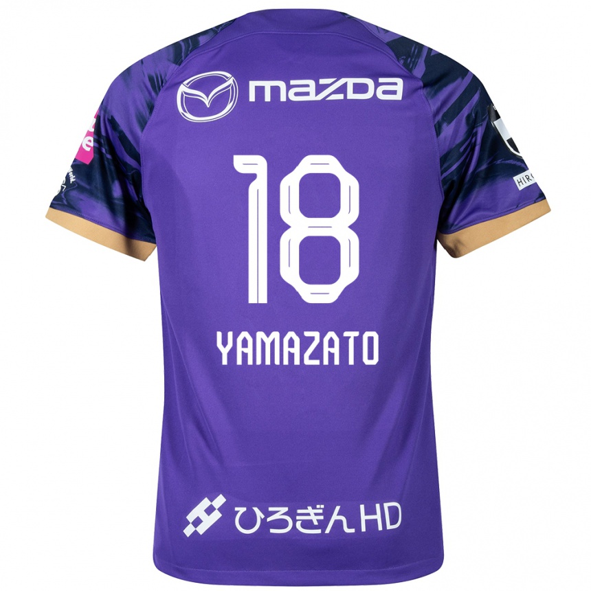 Gyermek Labdarúgás Kenshin Yamazato #18 Lila Fehér Hazai Jersey 2024/25 Mez Póló Ing