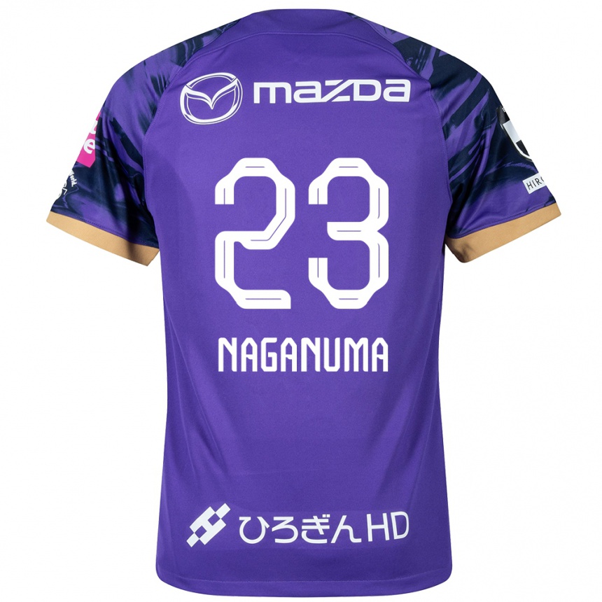 Gyermek Labdarúgás Seimei Naganuma #23 Lila Fehér Hazai Jersey 2024/25 Mez Póló Ing