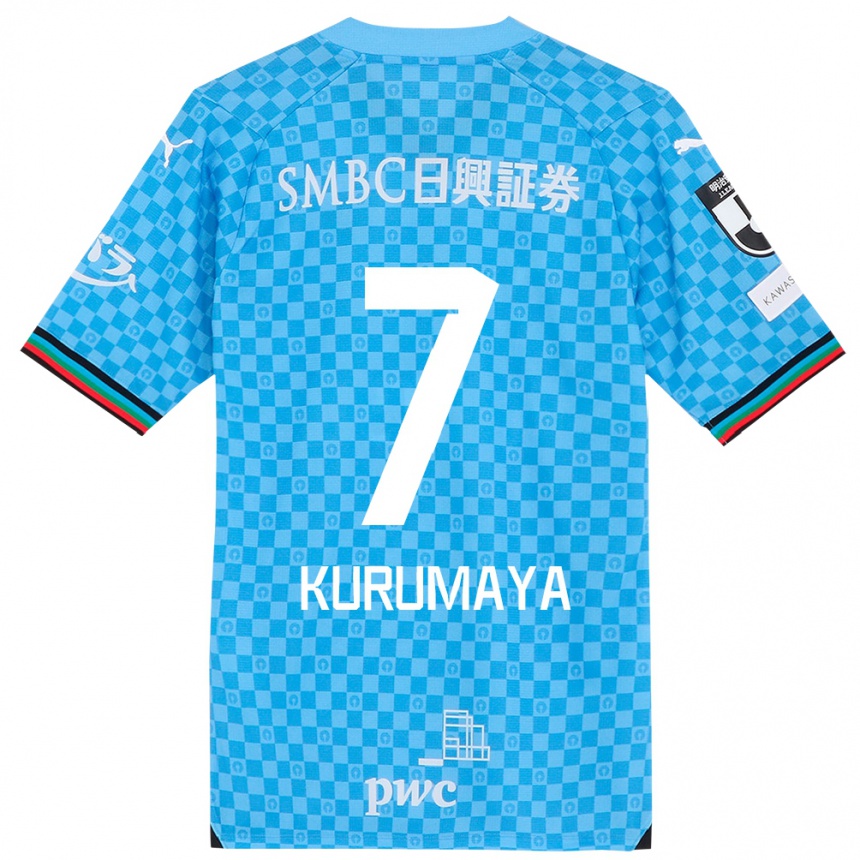 Gyermek Labdarúgás Shintaro Kurumaya #7 Azúrkék Hazai Jersey 2024/25 Mez Póló Ing