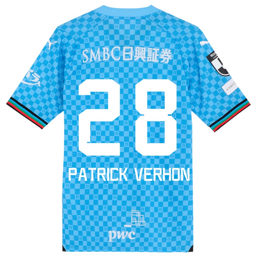 Gyermek Labdarúgás Patrick Verhon #28 Azúrkék Hazai Jersey 2024/25 Mez Póló Ing