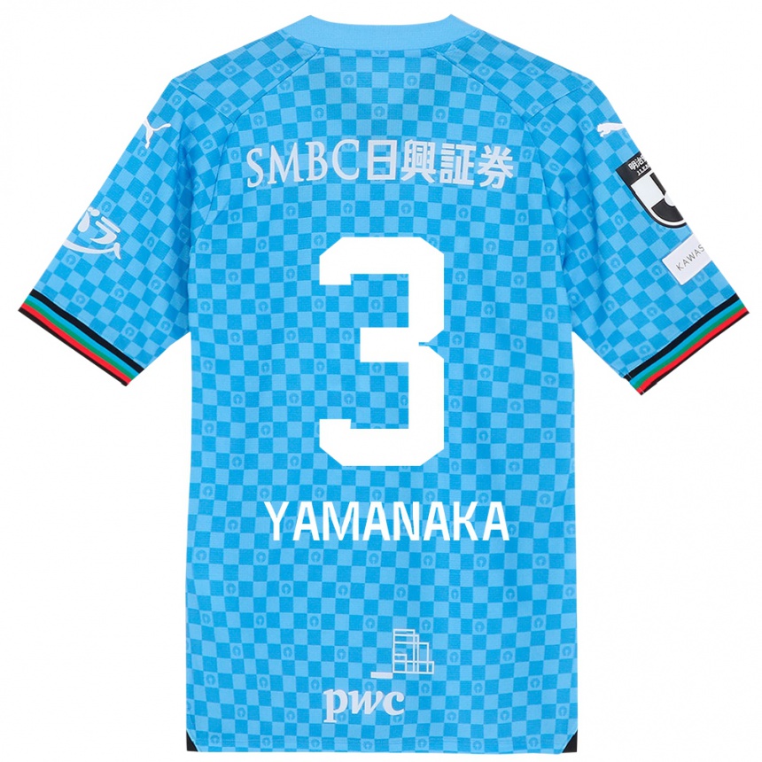 Gyermek Labdarúgás Daiki Yamanaka #3 Azúrkék Hazai Jersey 2024/25 Mez Póló Ing