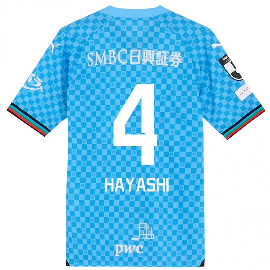 Gyermek Labdarúgás Shunsuke Hayashi #4 Azúrkék Hazai Jersey 2024/25 Mez Póló Ing