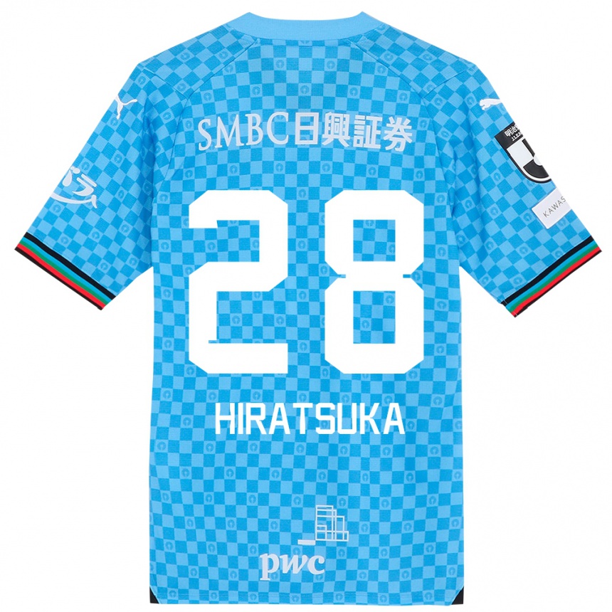 Gyermek Labdarúgás Hayato Hiratsuka #28 Azúrkék Hazai Jersey 2024/25 Mez Póló Ing