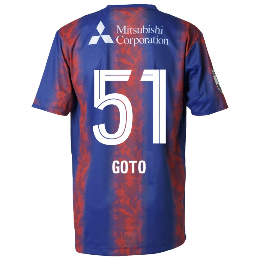 Gyermek Labdarúgás Wataru Goto #51 Kék Piros Hazai Jersey 2024/25 Mez Póló Ing