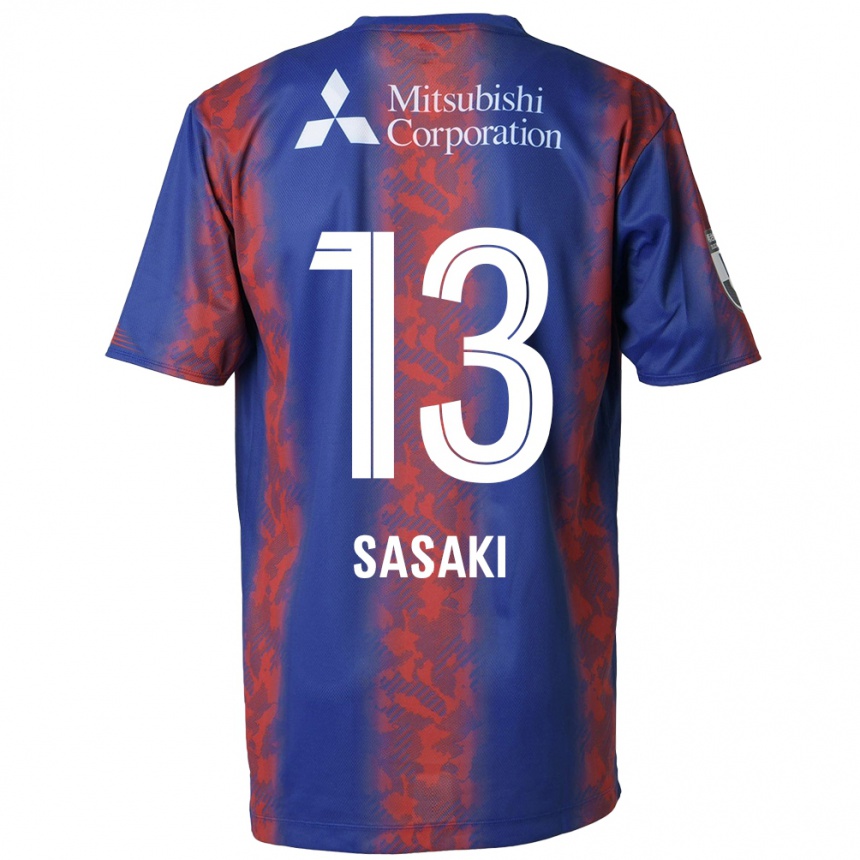 Gyermek Labdarúgás Shoei Sasaki #13 Kék Piros Hazai Jersey 2024/25 Mez Póló Ing