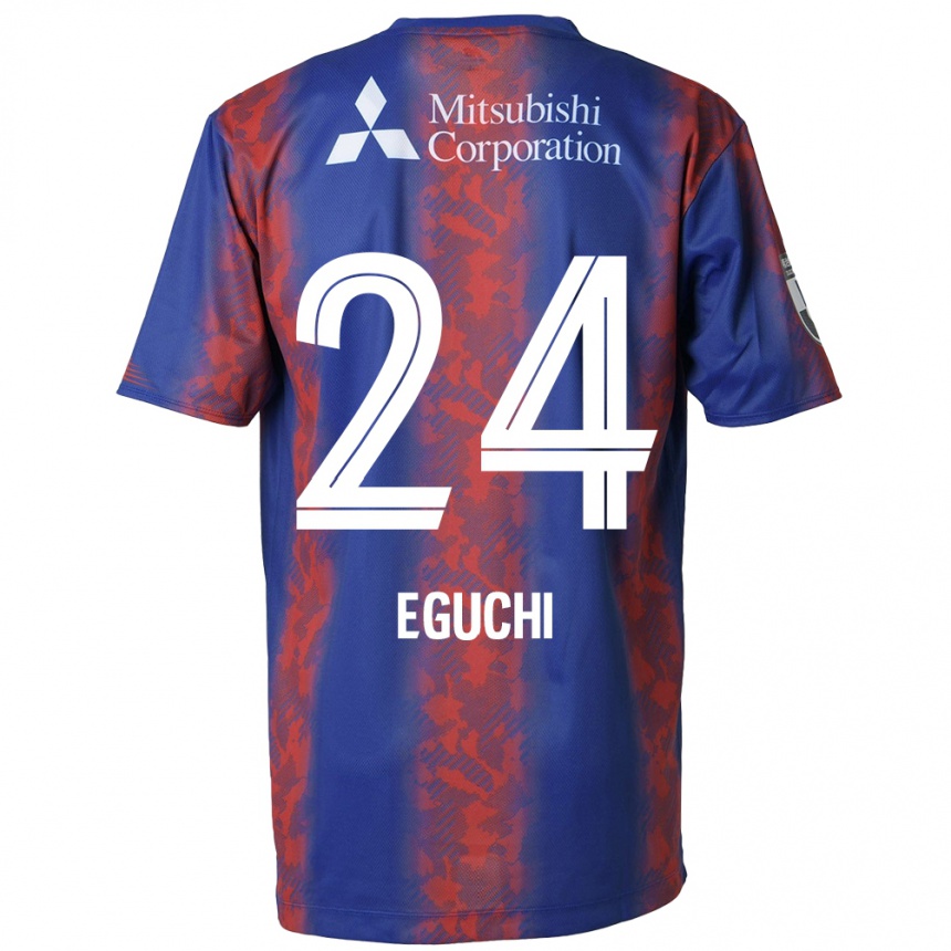 Gyermek Labdarúgás Kaito Eguchi #24 Kék Piros Hazai Jersey 2024/25 Mez Póló Ing