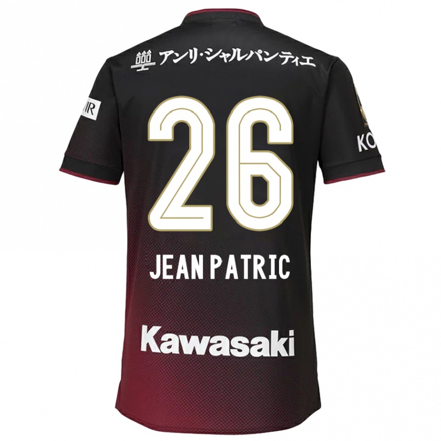 Gyermek Labdarúgás Jean Patric #26 Fekete Piros Hazai Jersey 2024/25 Mez Póló Ing