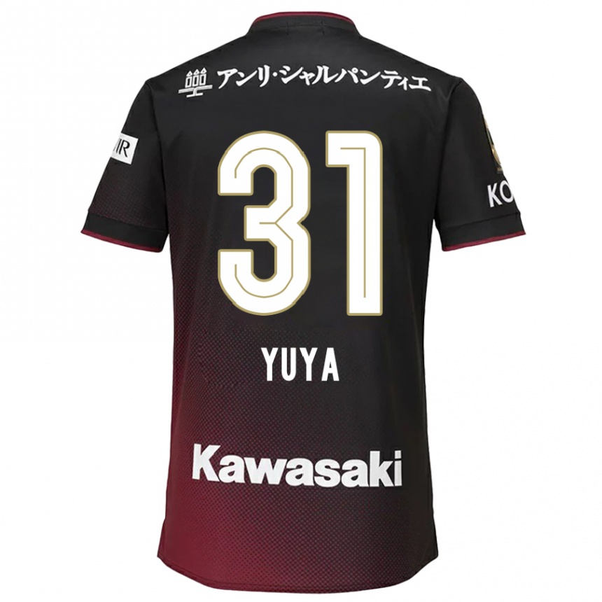 Gyermek Labdarúgás Yuya Nakasaka #31 Fekete Piros Hazai Jersey 2024/25 Mez Póló Ing